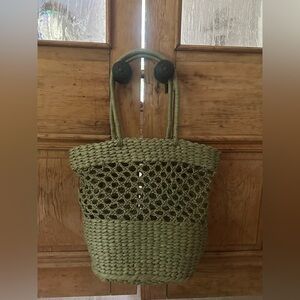 Target Green Woven Tote Bag